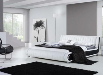 Designer Bett Ehebett Polsterbett Schlafzimmer Lederbett Neu Betten